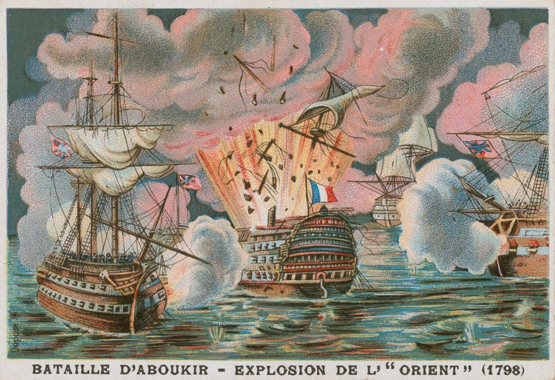 Slaget vid Aboukir Bay, 1798 av French School