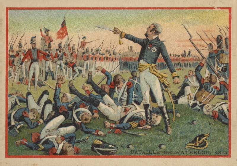 Slaget vid Waterloo 1814 av French School