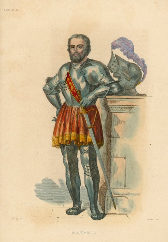 Bayard (färgad gravyr) av French School