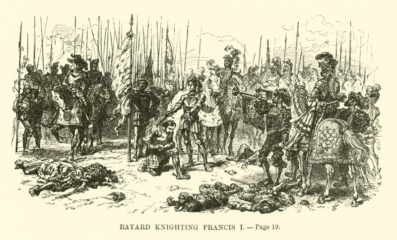 Bayard till riddare Francis I av French School