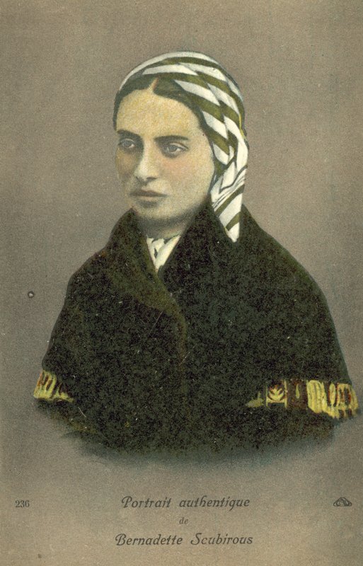 Bernadette Soubirous (färg litho) av French School