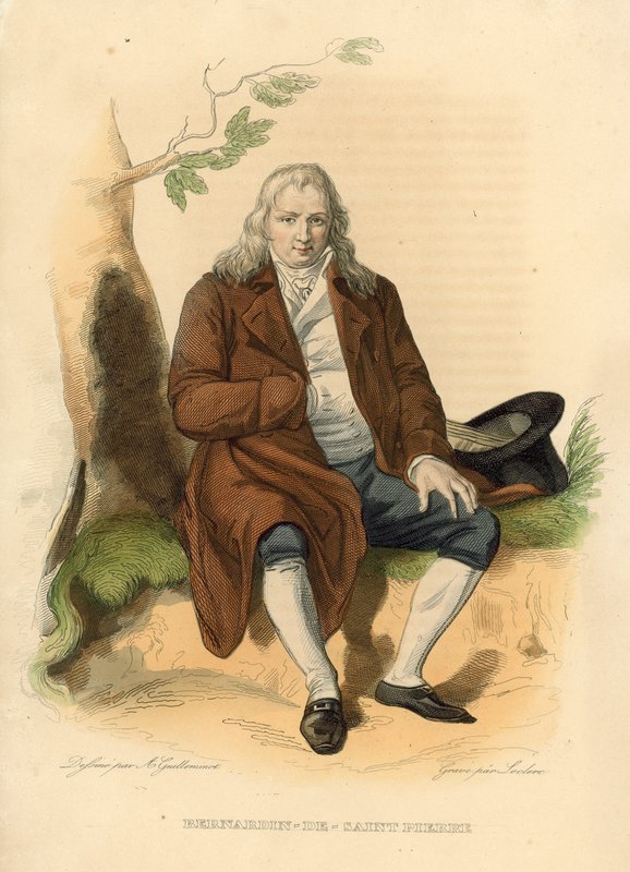 Bernardin-de-Saint Pierre (färgad gravyr) av French School