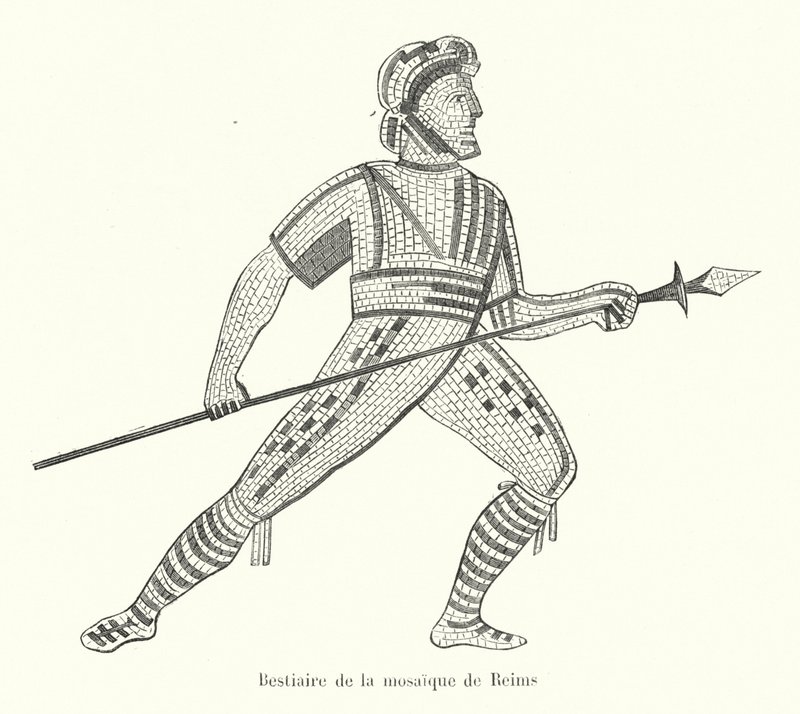 Bestiary of the Reims mosaik (gravyr) av French School