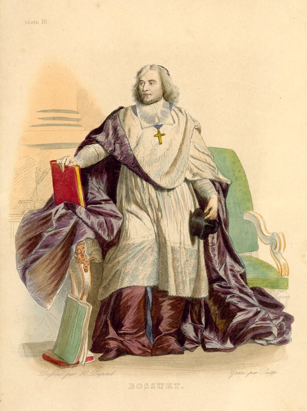 Bossuet (färgad gravyr) av French School