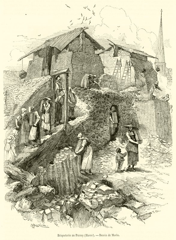 Tegelbruk i Perrey, Havre (gravyr) av French School