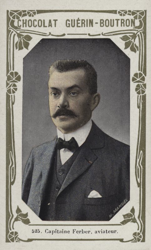 Kapten Ferber, flygare (färgad bild) av French School