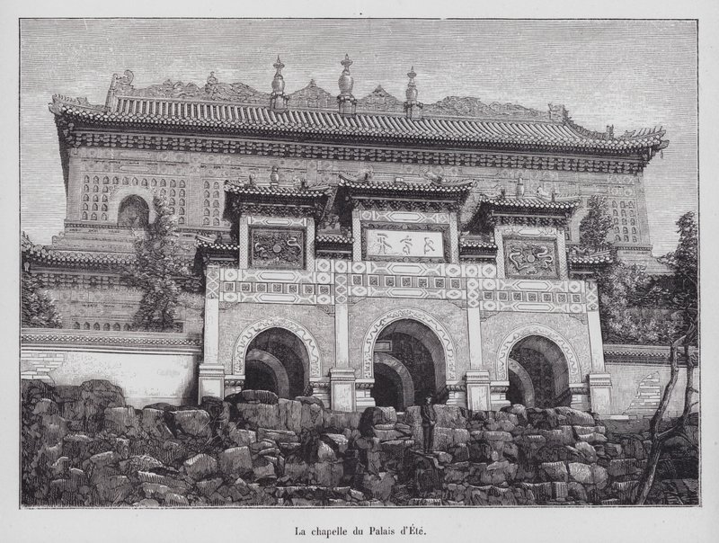 Sommarpalatsets kapell, Peking, Kina av French School