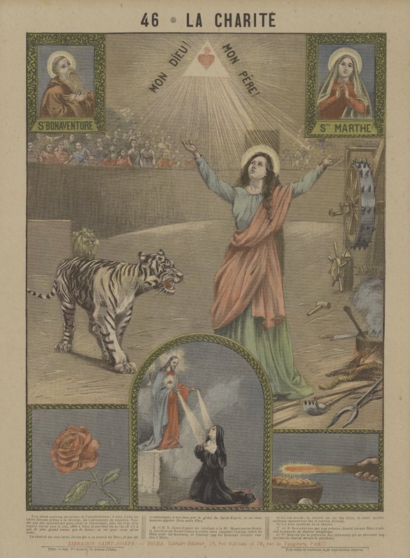 Välgörenhet (färg litho) av French School