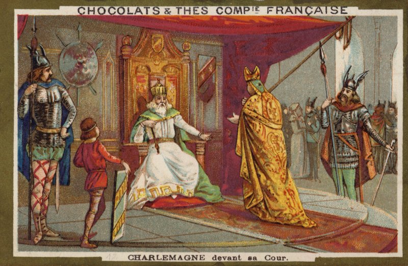Karl den Store och hans hov (chromolitho) av French School