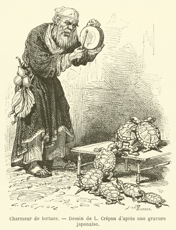 Turtle Charmer (gravyr) av French School