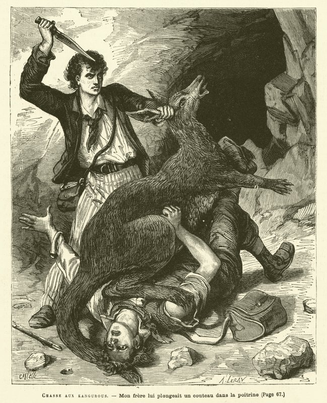Kangaroo Hunt (gravyr) av French School