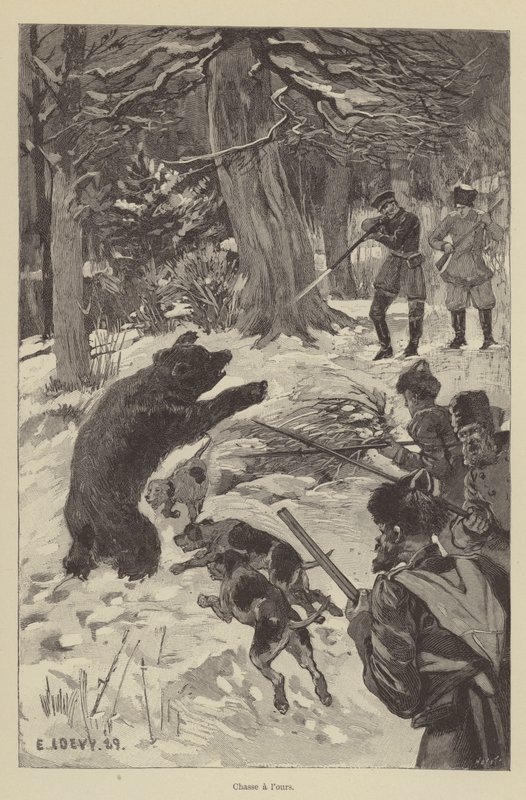 Bear Hunt (gravyr) av French School