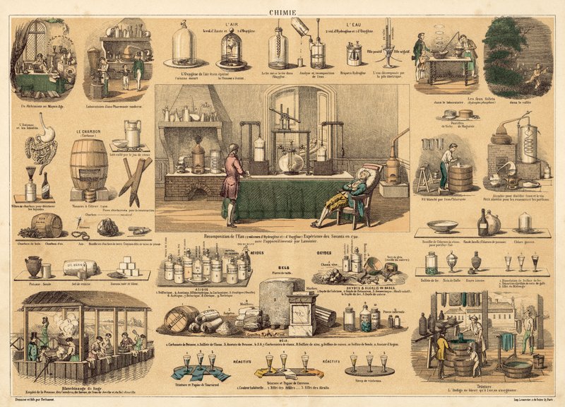 Kemi (färg litho) av French School