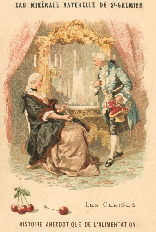 Körsbär (chromolitho) av French School