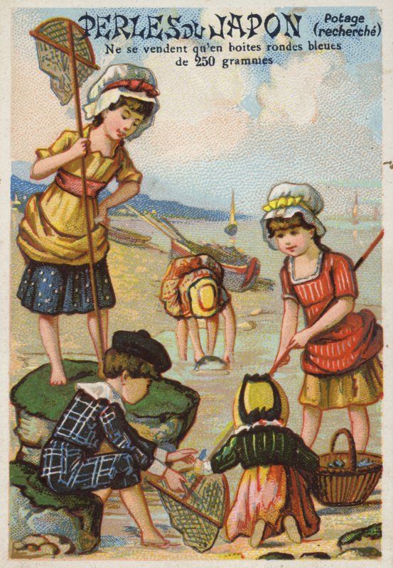 Barn som fiskar på stranden av French School