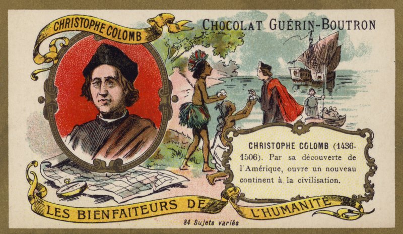 Christopher Columbus, genuesisk upptäcktsresande (chromolitho) av French School