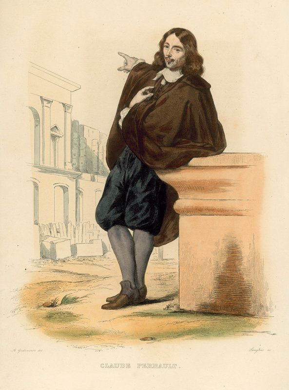 Claude Perrault (färgad gravyr) av French School