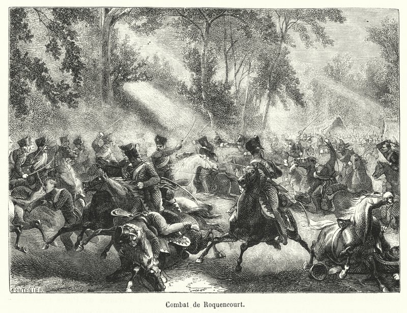 Combat de Roquencourt (gravyr) av French School