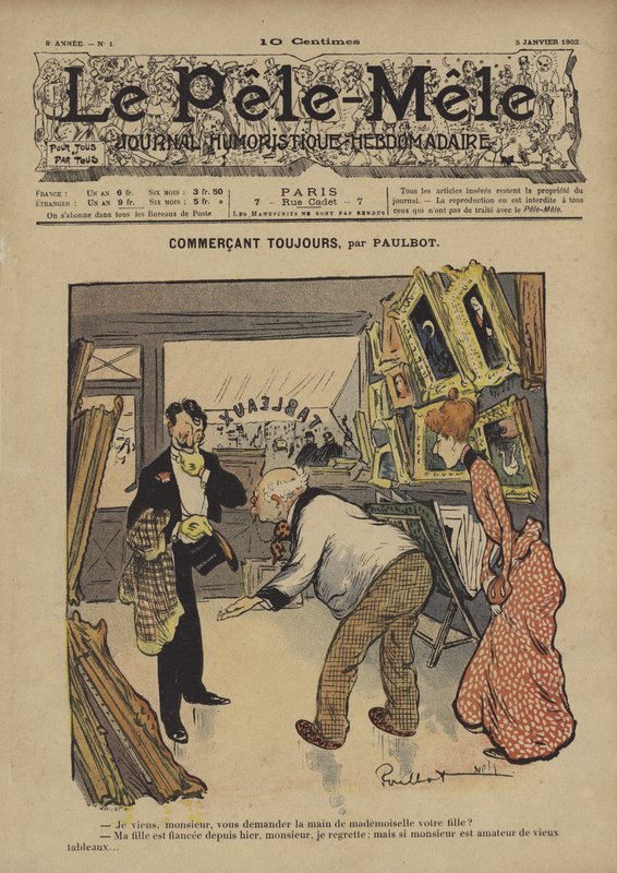 Handlar alltid. Illustration för Le Pele-Mele av French School