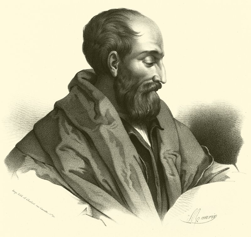 Correggio, porträtt (gravyr) av French School