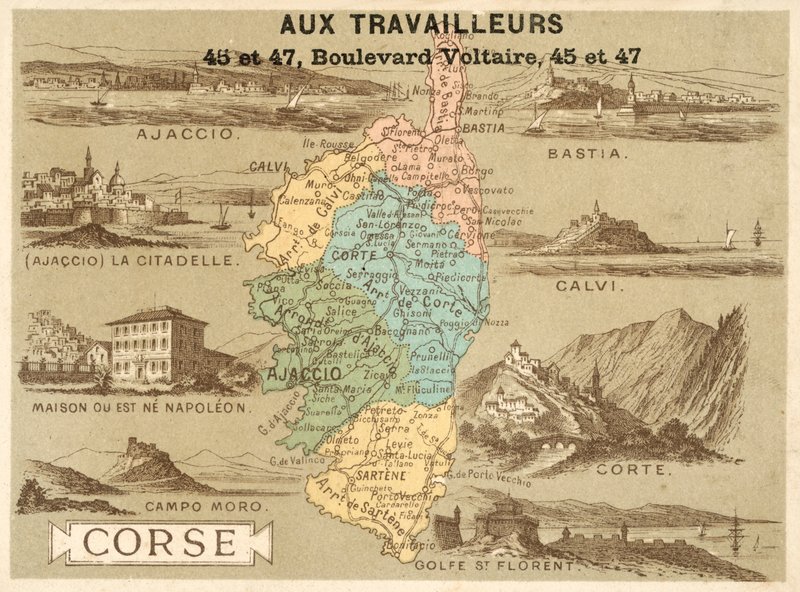 Korsika (chromolitho) av French School