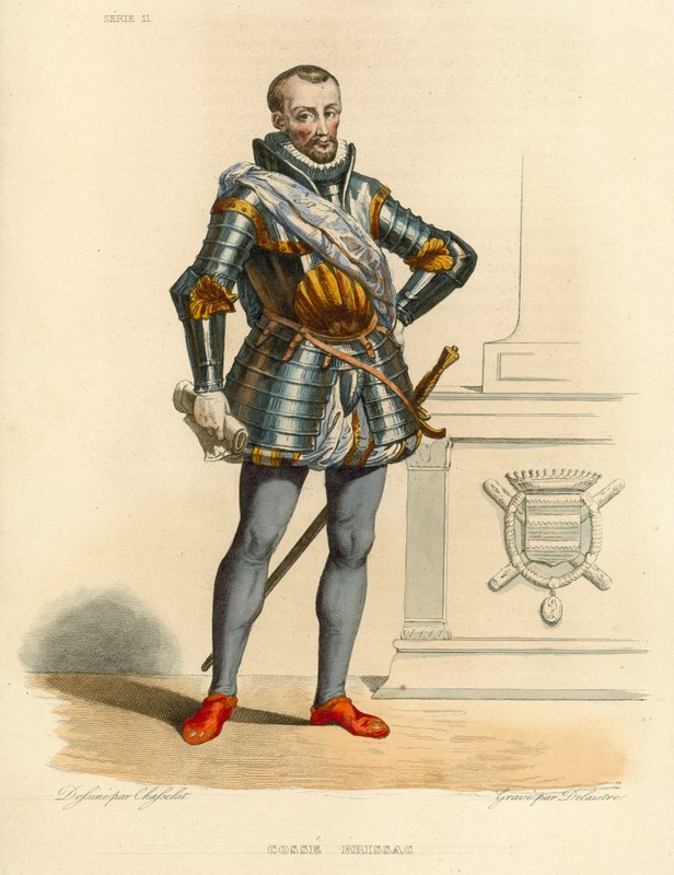 Cosse Brissac (färgad gravyr) av French School