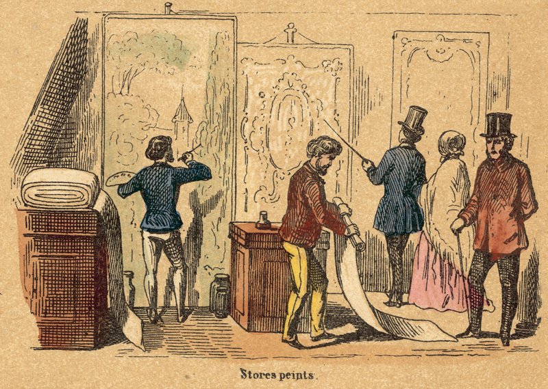 Bomull (färgad gravyr) av French School