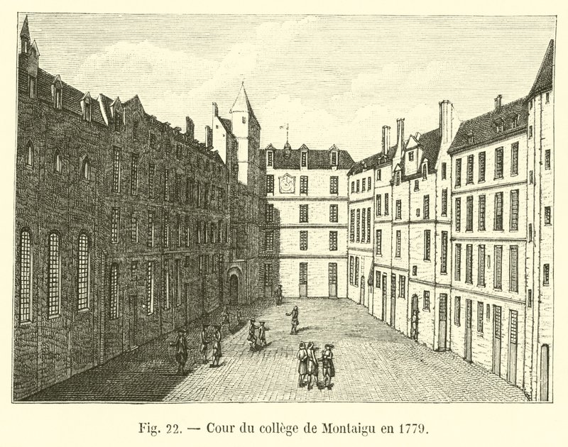 Gården till college i Montaigu 1779 av French School