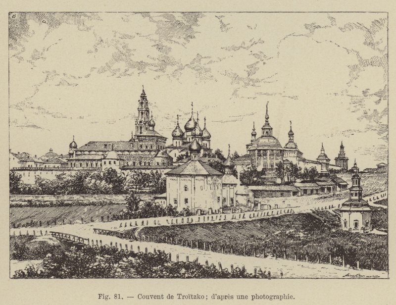 Troitzko kloster (gravyr) av French School