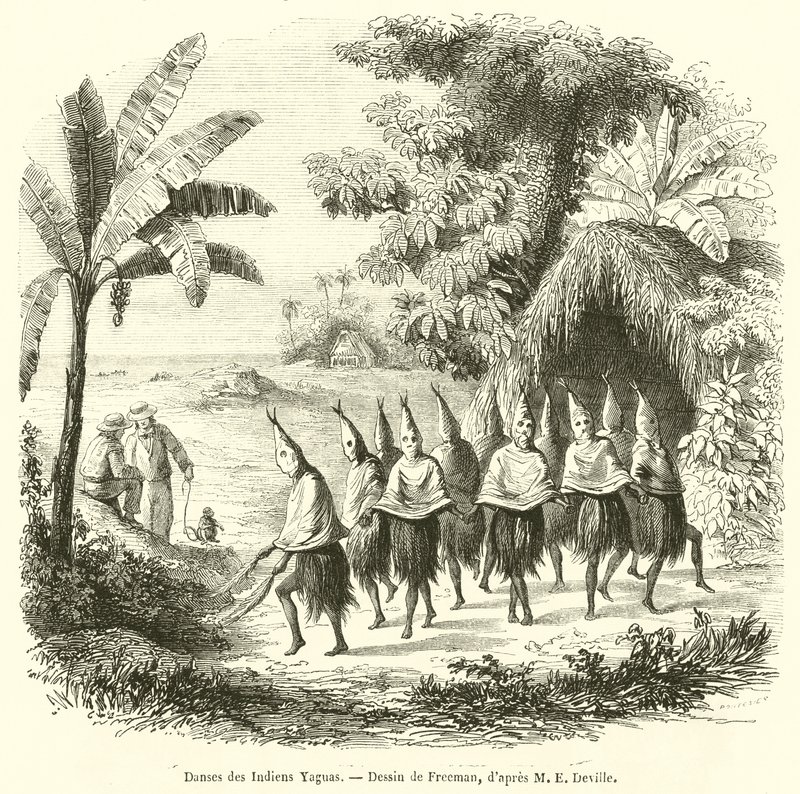 Yagua-indianernas danser (gravyr) av French School