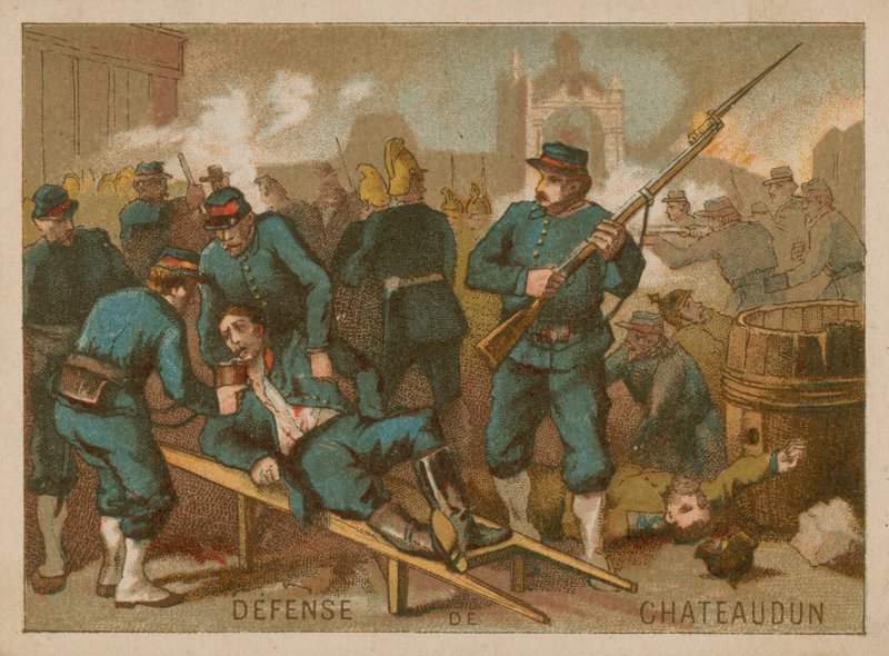 Försvar av Chateaudun 1870 av French School