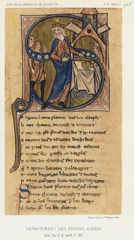 Aimeri barnavdelning (färg litho) av French School
