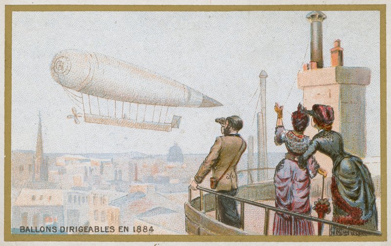 Dirigible luftskepp 1884 av French School
