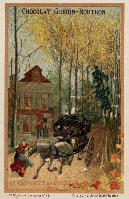 Läkarens cabriolet (chromolitho) av French School