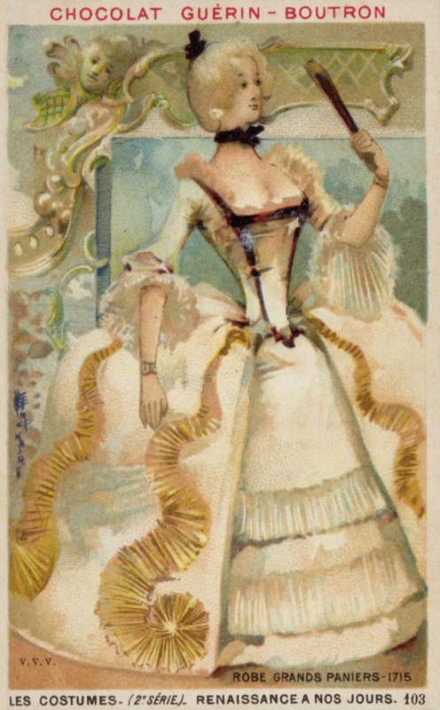 Klänning med stora väskor, 1715 av French School