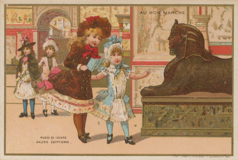 Egyptiska galleriet, Louvren, Paris av French School
