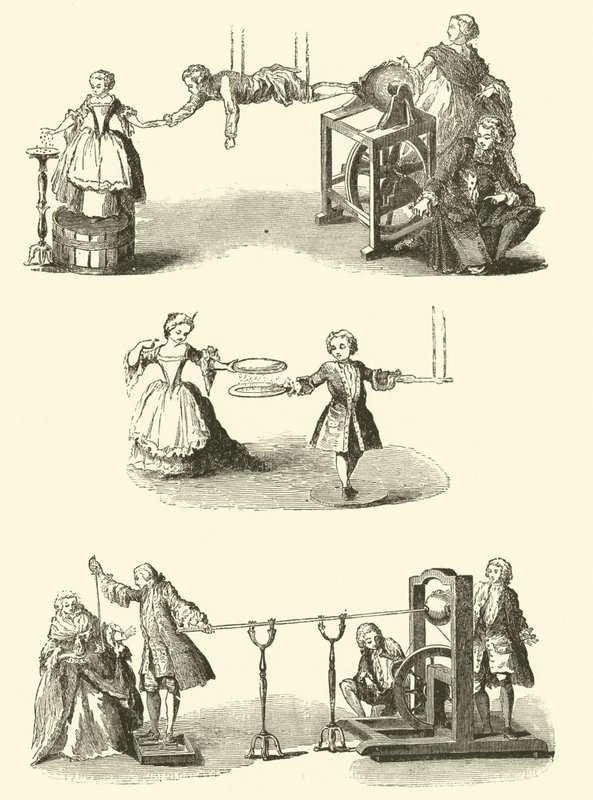 Elektriska experiment (gravyr) av French School