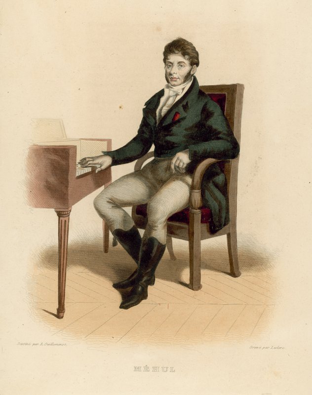 Etienne-Nicolas Mehul (färgad gravyr) av French School