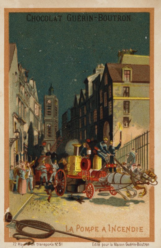 Brandbil (chromolitho) av French School
