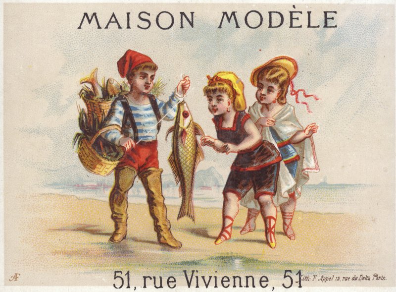 Fisherman Showing Days Catch to Girls av French School