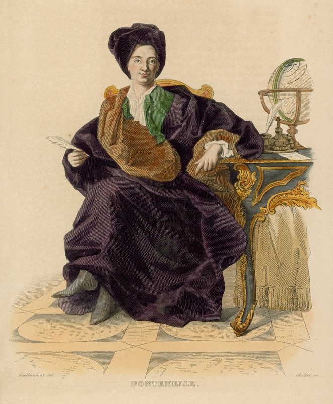 Fontenelle (färgad gravyr) av French School
