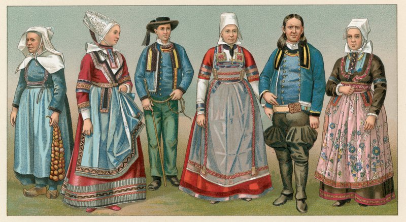 Frankrike kostym av French School