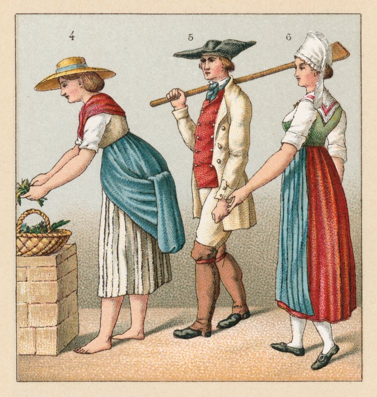 Frankrike XIXth Cent Dräkt av French School