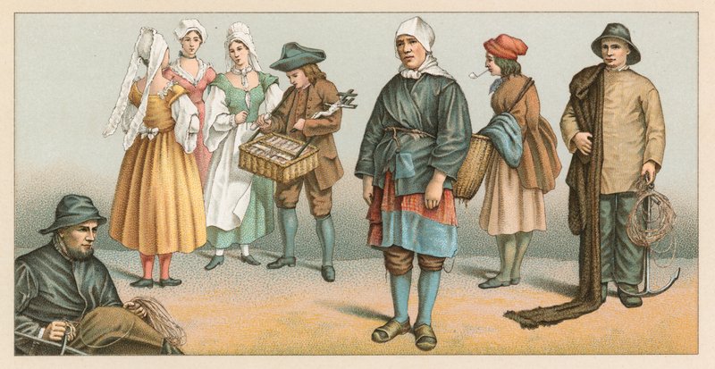 Frankrike XIXth Cent Costume av French School