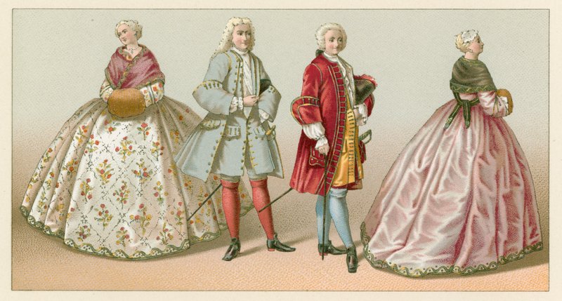 Frankrike XVIIIth Cent Kostym av French School