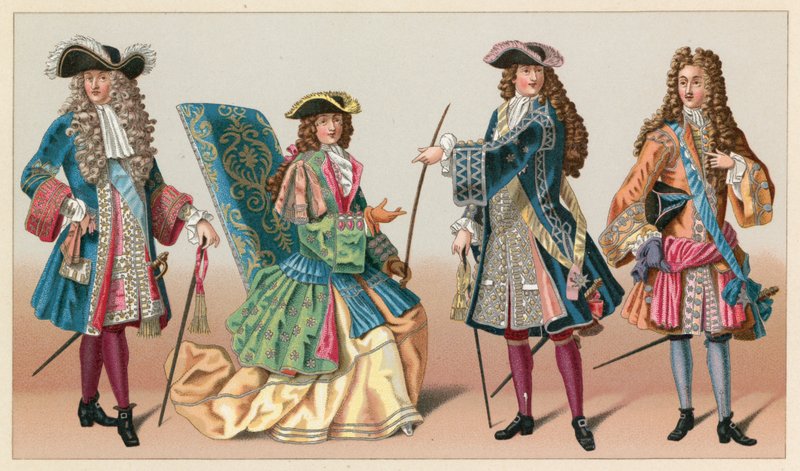 Frankrike XVIIth Cent Kostym av French School