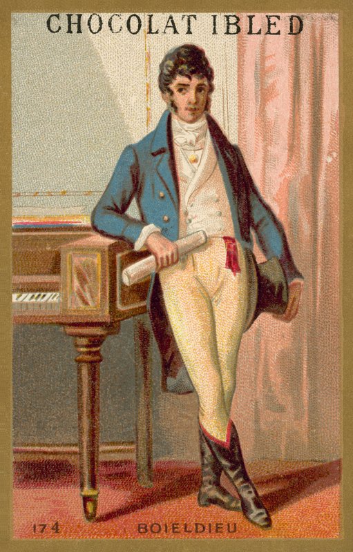 Francois-Adrien Boieldieu, fransk kompositör (chromolitho) av French School
