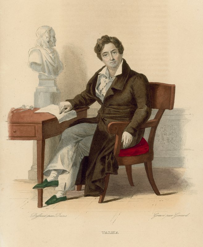 Francois-Joseph Talma (färgad gravyr) av French School