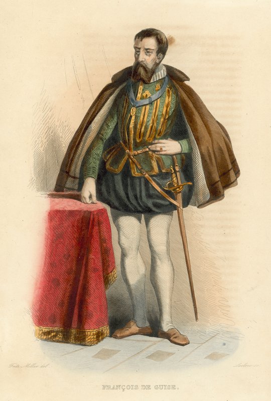 Francois de Guise (färgad gravyr) av French School