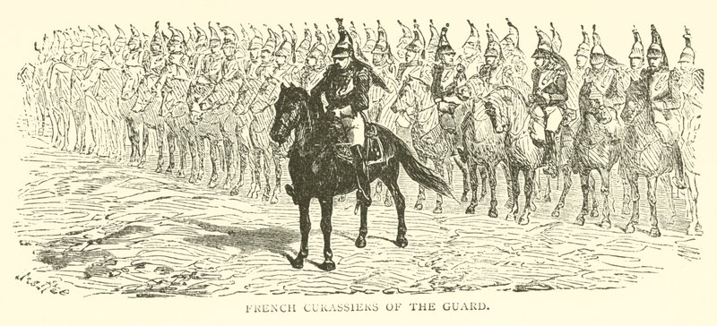 Franska Curassiers of the guard (gravyr) av French School